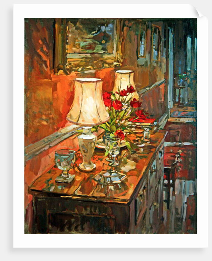 Lamp and Tulips by Susan Ryder