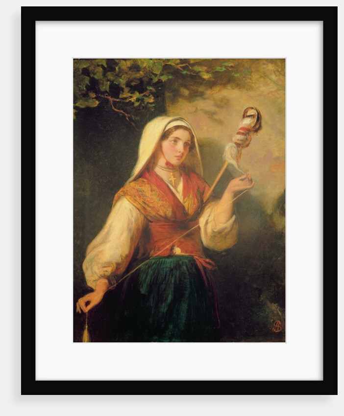 Young Woman Spinning Wool by Abraham Solomon