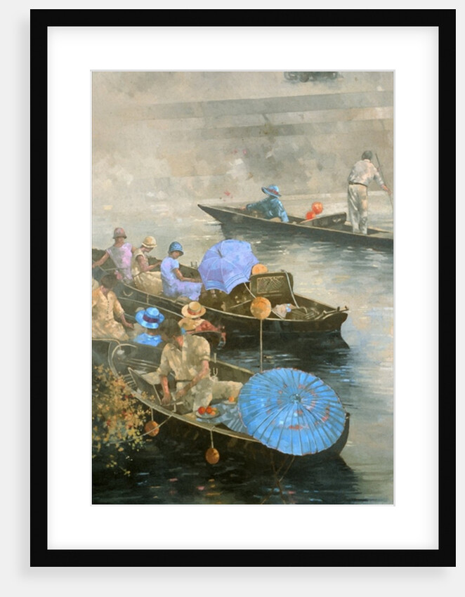Punts on the Wey at Brooklands by Peter Miller