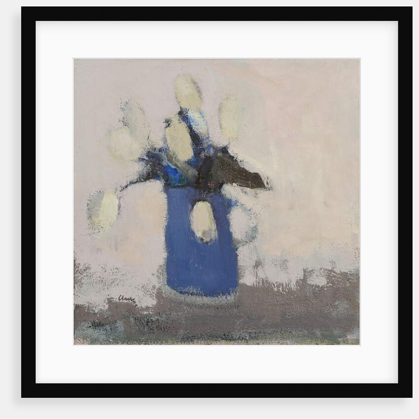 White tulips blue jug, 2017 by Michael Clark