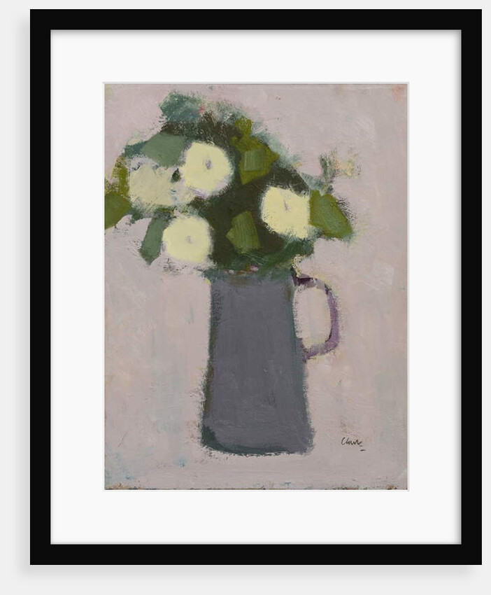 White flowers, grey jug, 2017 by Michael (BACS) Clark