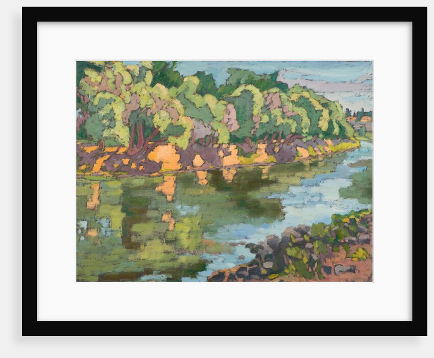 On the Sunny Side of River Koros, oil on board by Marta Martonfi-Benke