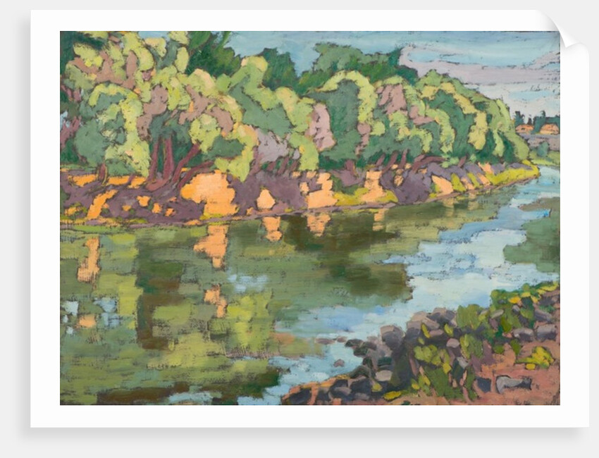 On the Sunny Side of River Koros, oil on board by Marta Martonfi-Benke