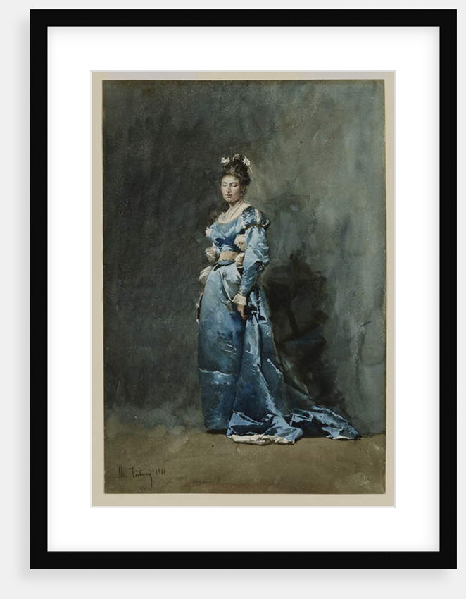 A Young Woman in a Blue Dress, 1866 by Mariano José María Bernardo (1838-74) Fortuny y Carbó