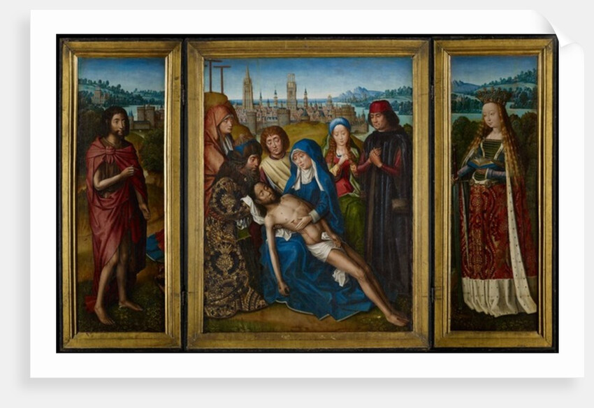 Lamentation with Saint John the Baptist and Saint Catherine of Alexandria, c.1493-1501 by Master of the Legend of Saint Lucy