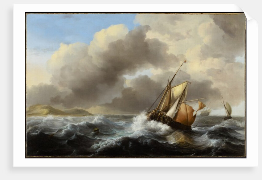 Fishing Vessels Offshore in a Heavy Sea, 1864 by Ludolf I Backhuysen