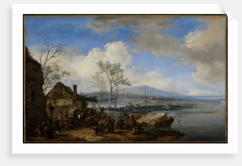 Merry and Rowdy Peasants at an Inn, 1653 by Philips Wouwermans or Wouwerman