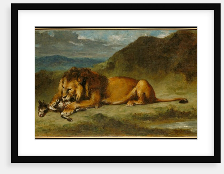 Lion Devouring a Goat, c.1850 by Eugene Delacroix