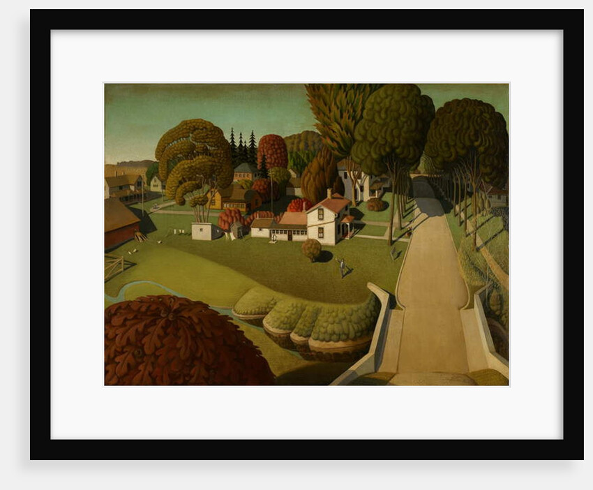 The Birthplace of Herbert Hoover, West Branch, Iowa, 1931 by Grant Wood