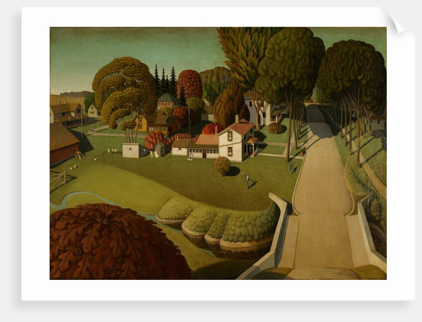 The Birthplace of Herbert Hoover, West Branch, Iowa, 1931 by Grant Wood