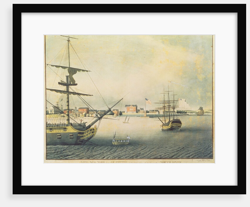 View of New York from 'Le Jupiter' of 74 Guns Lying at Anchor in the North River, 1794 by Archibald Robertson