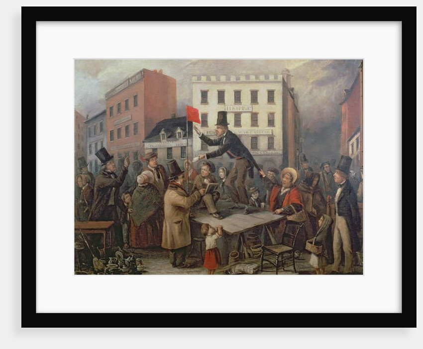 Auction in Chatam Street, New York, 1843 by E. Didier