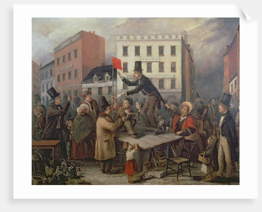 Auction in Chatam Street, New York, 1843 by E. Didier