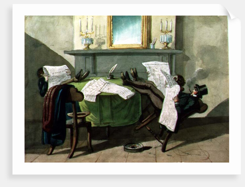 Astor House Reading Room, 1840 by Nicolino Calyo