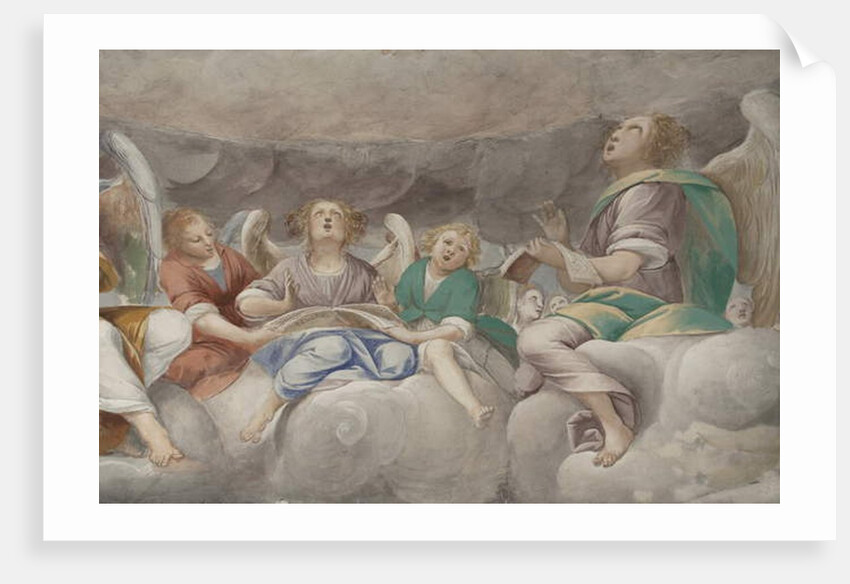 Angels, musician angels and puttos, detail of Paradise with eternal Father, c.1623-34 by Isidoro Bianchi