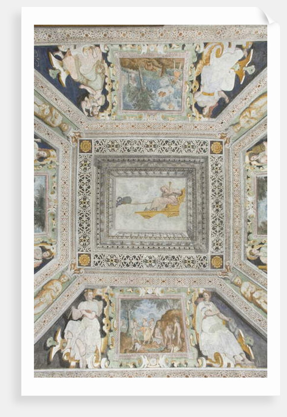 Room of Juno: Juno on a chariot pulled by two peacocks watching her husband's betrayal by Italian School