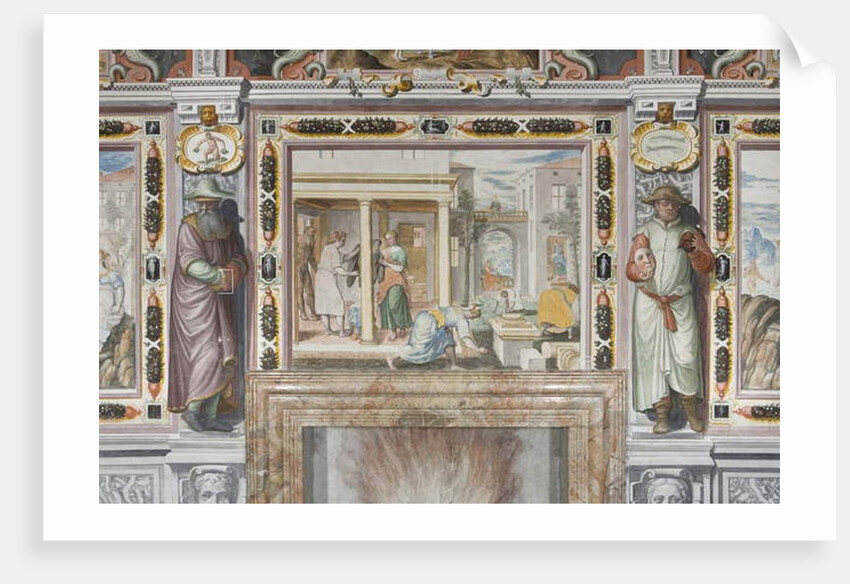 Hall of the Zodiac: Gods punishing men and male figures representing the months of the year by Italian School