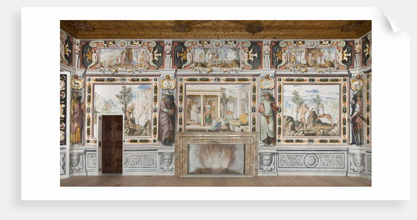 Hall of the Zodiac: Gods punishing men and male figures representing the months of the year by Italian School