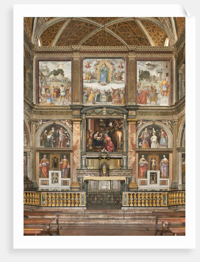 View of the frescoes with the Adoration of the Three Kings by Bernardino Luini