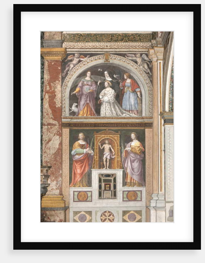 Ippolita Sforza with Saint Agnes and Saint Catherine and below Saint Apollonia and Saint Lucy, c.1522-25 by Bernardino Luini