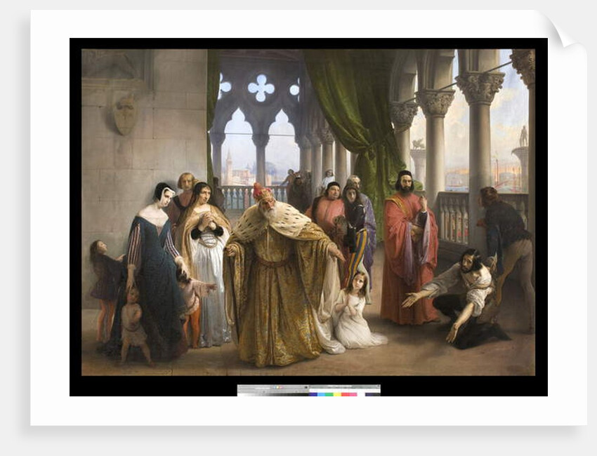 The last meeting between Jacopo Foscari and his family before being exiled, 1838-40 by Francesco Hayez