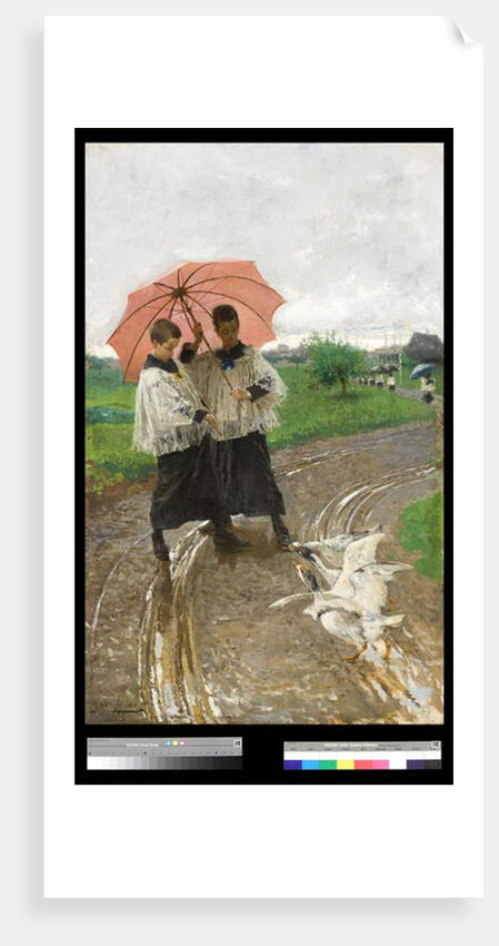 Returning from the festival, 1880 by Mose Bianchi