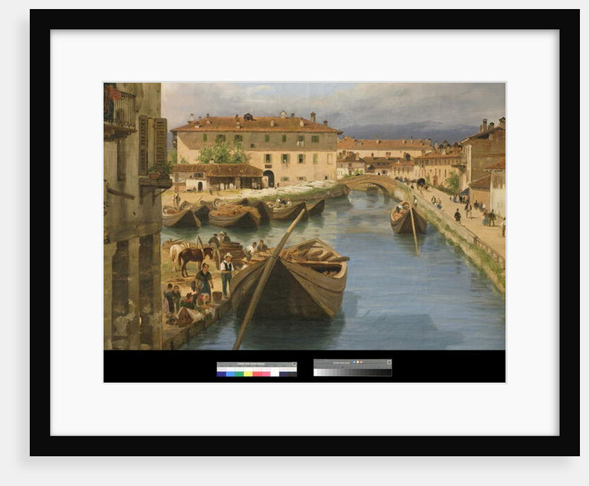 View of Naviglio Canal from the San Marco Bridge in Milan, 1834 by Giuseppe Canella