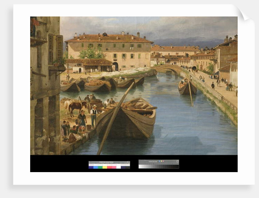 View of Naviglio Canal from the San Marco Bridge in Milan, 1834 by Giuseppe Canella