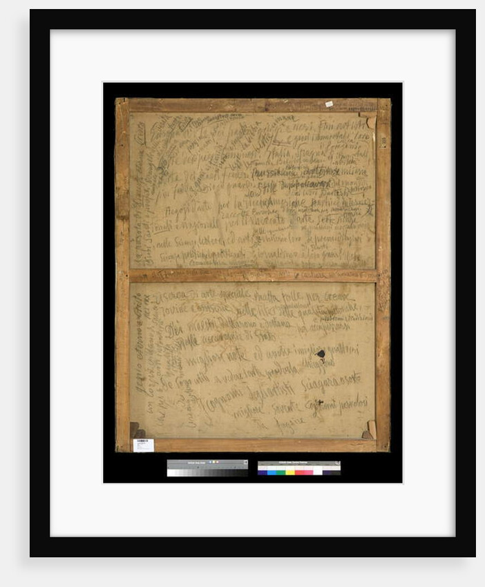 Back of the painting Reflections, 1918-20 by Antonio Mancini