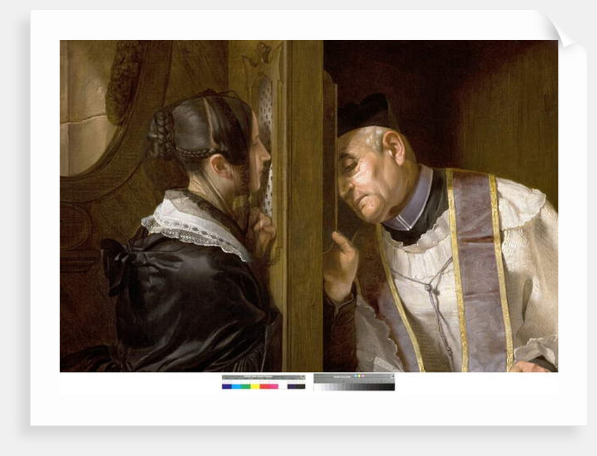 The Confession, 1838 by Giuseppe Molteni
