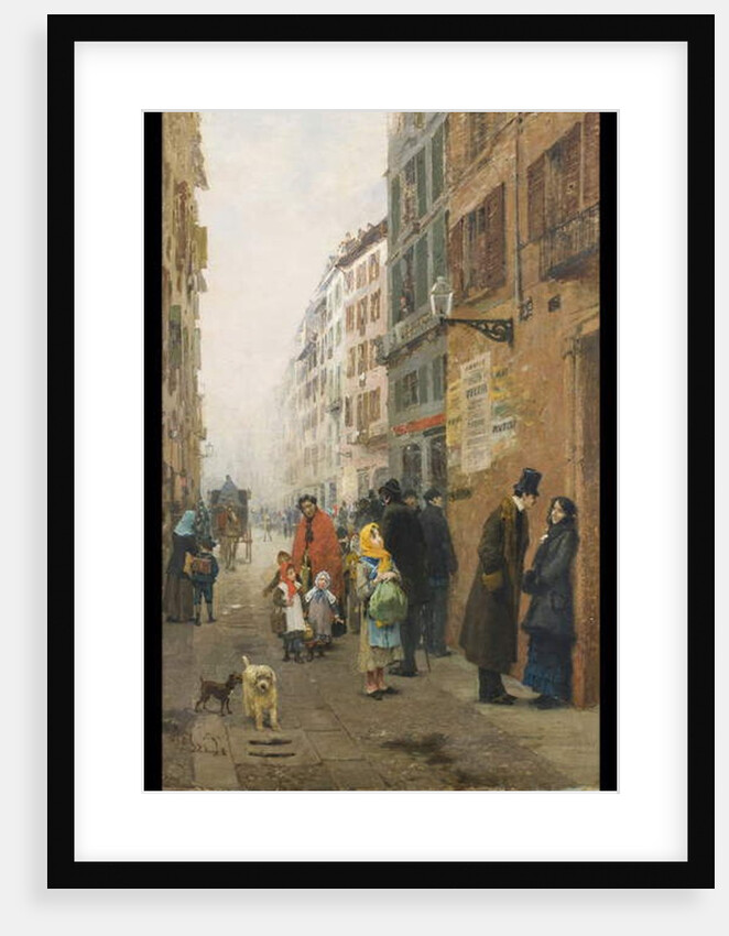A street in Milan, 1881 by Luigi Rossi