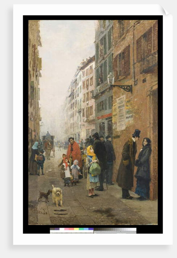 A street in Milan, 1881 by Luigi Rossi
