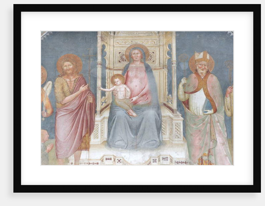 Madonna and Child, Angel Gabriel, Saint John the Baptist, Saint Ambrose, Saint Bernard by Italian School