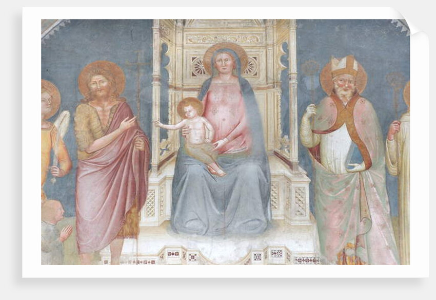 Madonna and Child, Angel Gabriel, Saint John the Baptist, Saint Ambrose, Saint Bernard by Italian School