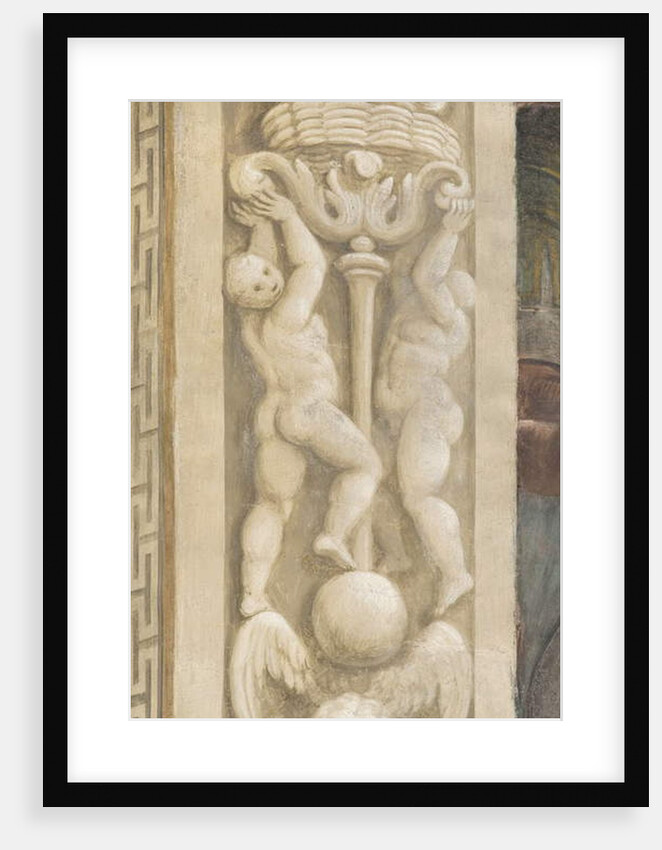 Putti, decorations around the windows by Lattanzio Gambara