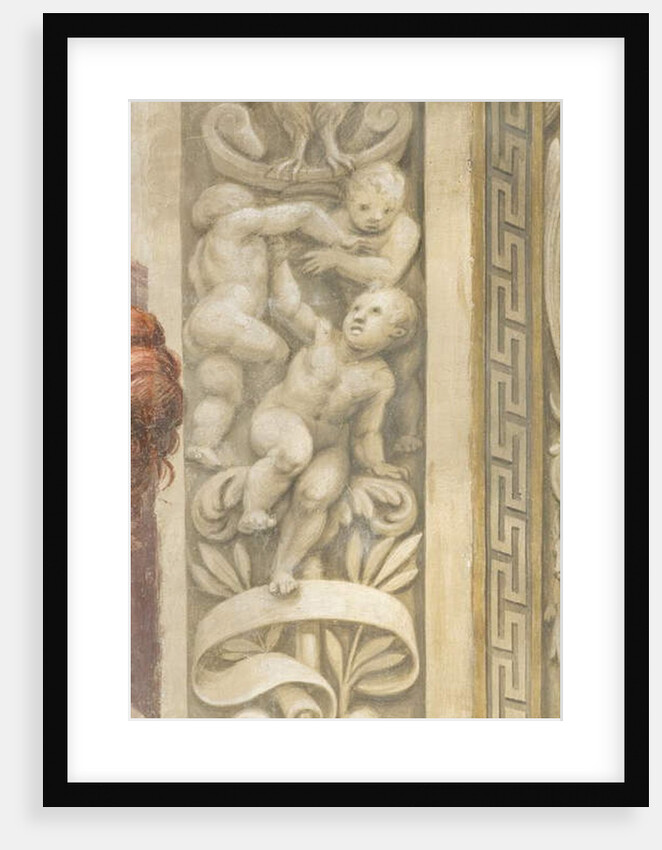 Putti, decorations around the windows by Lattanzio Gambara