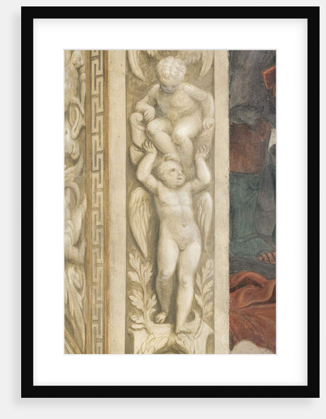 Putti, decorations around the windows by Lattanzio Gambara