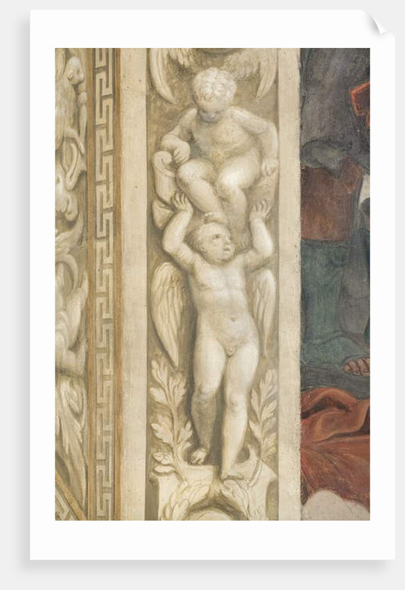 Putti, decorations around the windows by Lattanzio Gambara