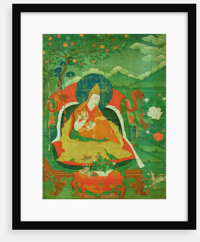 Thangka painting showing a Father of the Yellow Hat sect of Lamaism, Gelupga Lama, c.1700-1825 by School Tibetan
