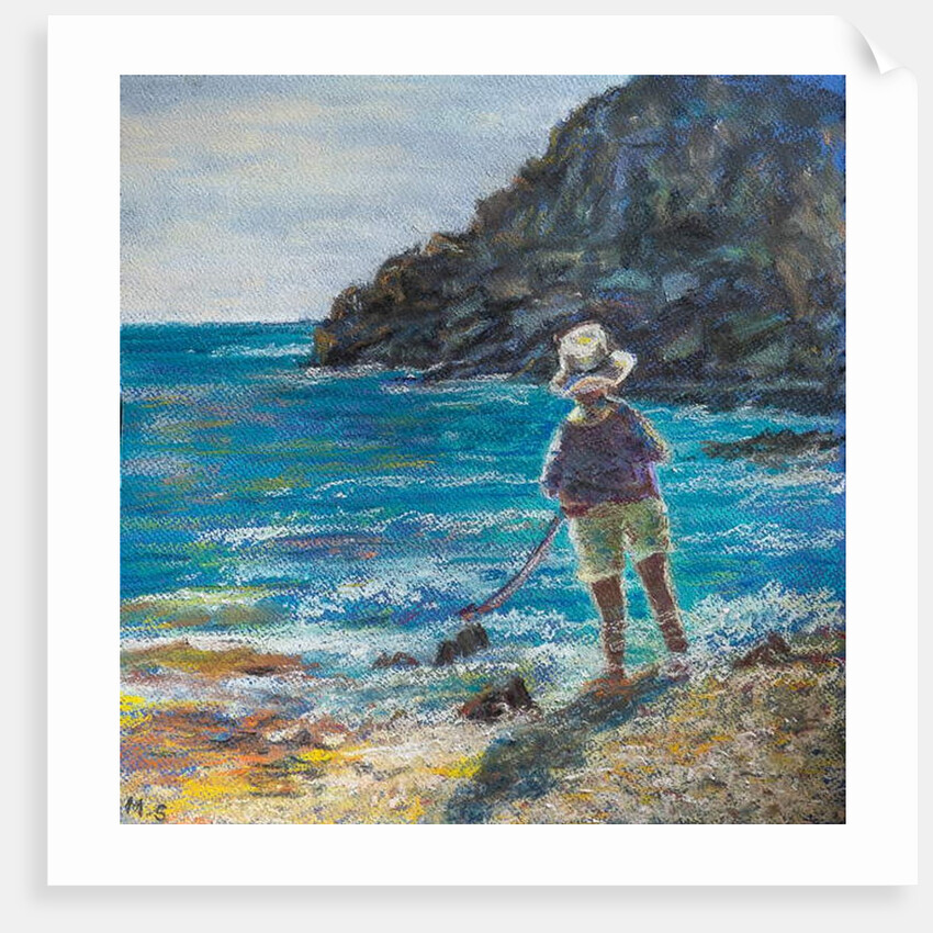 Little boy fishing by Margo Starkey