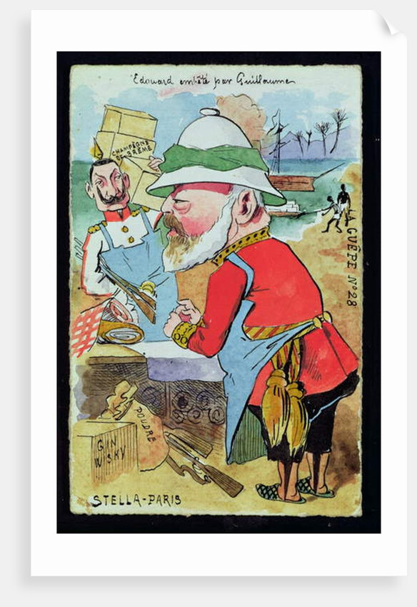 King Edward VII Pestered by Kaiser Wilhelm II from 'Les Guepes', c.1890 by French School