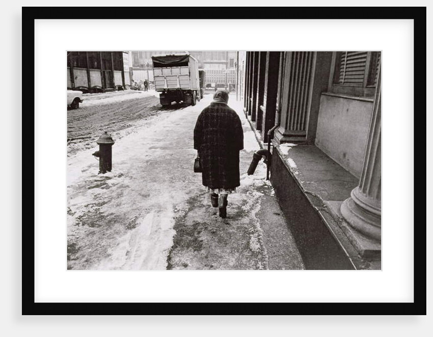 Lady Walking towards Canal Street on a Snowy Street, Untitled 39, c.1953-64 by Nat Herz