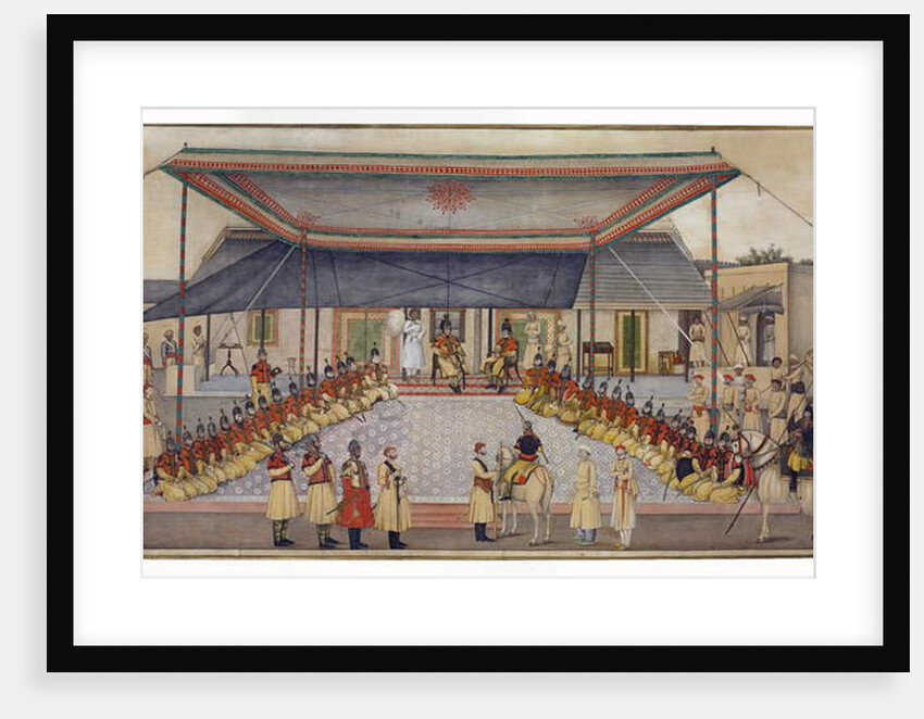 Colonel James Skinner holding a Regimental Durbar, 1827 by Ghulam Ali Khan