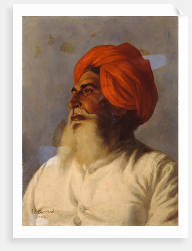 Ganda Singh, a Sikh chaprassee of Col Wilmer's topographical No.14 survey party, 1894 by Gertrude Ellen Burrard