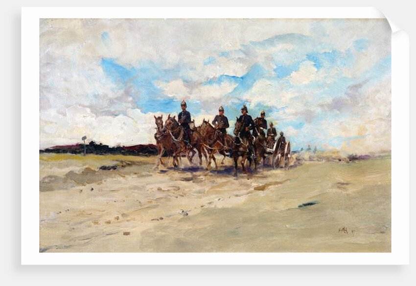 Royal Artillery, a field gun team on the march, 1897 by Edward Matthew Hale