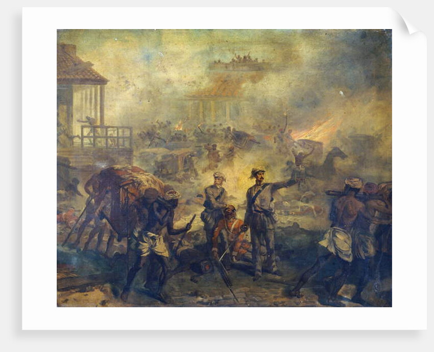 Surgeon Anthony Dickson Home VC & Assistant Surgeon William Bradshaw VC at Lucknow during the Indian Mutiny in 1857, 1857 by Chevalier Louis-William Desanges