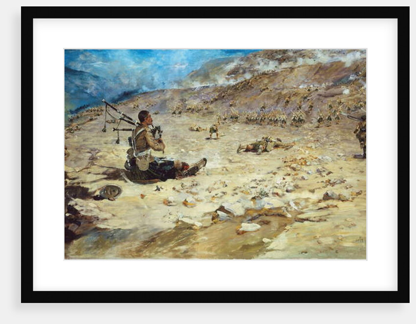 Piper George Findlater of the Gordon Highlanders earning the Victoria Cross at Dargai in 1897, 1898 by Edward Matthew Hale