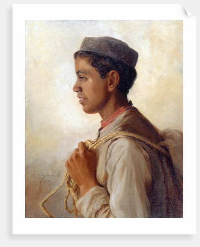 A Native of Garwhal, in the attitude of moving forward, 1908 by Gertrude Ellen Burrard