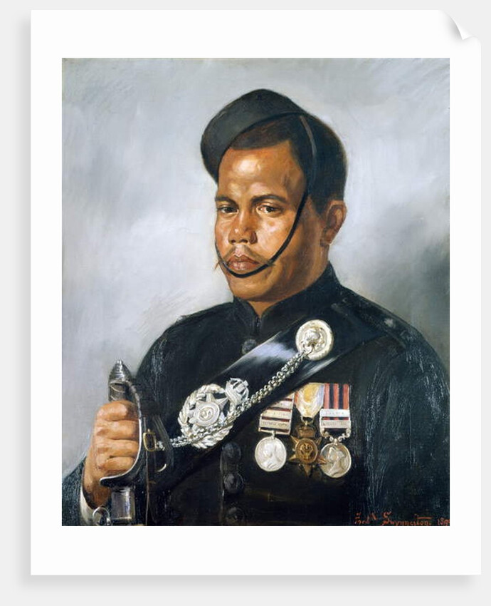 Jemadar Jangia Thapa, 5th Gurkha Regiment, 1890 by Frederick Swynnerton