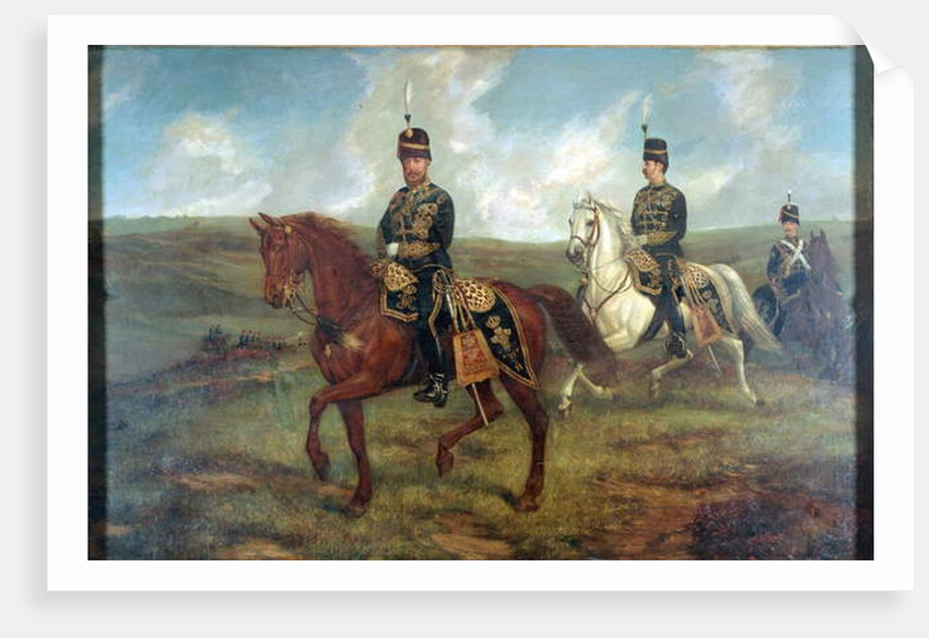 The Prince of Wales with Lieutenant Colonel Valentine Baker reviewing the 10th Hussars, Aldershot, 8th September 1871, c.1871 by Francis Grant